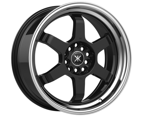 Karma Racing Kr-106 Wheels Rims 18x8 5x100 5x114.3 Black Machined Lip 38mm | KR106-188045+38BM