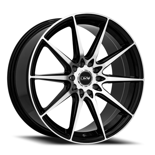Drw D19 Wheel 18x8 5x108 & 5x114.3 Gloss Black Machined Face 38mm | D19-188010H1083873BMF