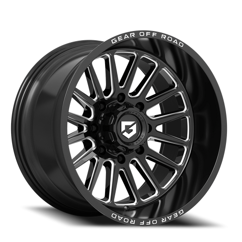 Gear Off Road 764Bm Wheel 20x12 8x165.1 Gloss Black w/ Milled Accents & Lip Logo -44mm | 764BM-2128144