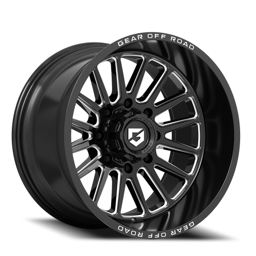 DOORBUSTER PRICING! - Gear Off Road 764Bm Wheel 20x9 6x135 & 6x139.7 Gloss Black w/ Milled Accents & Lip Logo 18mm | 764BM-2096818