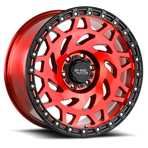 DOORBUSTER PRICING! - Off Road Monster M50 M50 Wheel 20x9.5 6x135 Candy Red w/ Black Ring -12mm - FREE T-SHIRT INCLUDED! | M500635N12RBR