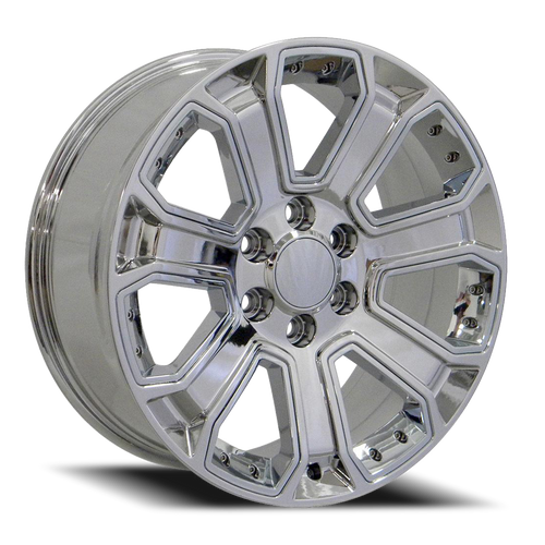 DOORBUSTER PRICING! - Oe Cv93B Wheel 22x9 6x139.7 Chrome With Chrome Inserts 24mm - FREE T-SHIRT INCLUDED! | CV93B-22090-6550-24C-ic