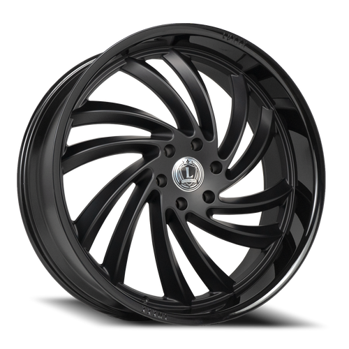 Luxxx Alloys Lux 26 Wheel 24x10 6x135 Matte Black w/ Gloss Black Lip 33mm | LUX2624106135+33E-A5