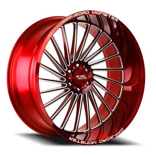 DOORBUSTER PRICING! - Off Road Monster M27 M27 Wheel 26x12 6x139.7 Milled Candy Red -44mm - MINIMUM PURCHASE OF 4 WHEELS - FREE T-SHIRT INCLUDED! | M27612639N44RML
