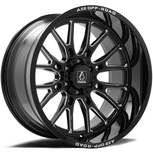 Axe Atlas Wheels Rims 26x12 8x165.1 Gloss Black Milled -44mm | 26128165-44ATLBM