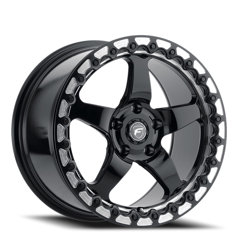 DOORBUSTER PRICING! - Forgestar D5 Beadlock Wheel 15x10 5x114.3 Gloss Black Machined 50mm | F001B0067P50