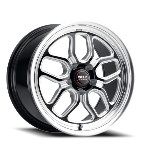 DOORBUSTER PRICING! - Weld Street Performance Laguna Drag Wheel 17x11 5x120.65 Gloss Black Milled w/ Diamond Lip 43mm | S15271163P43