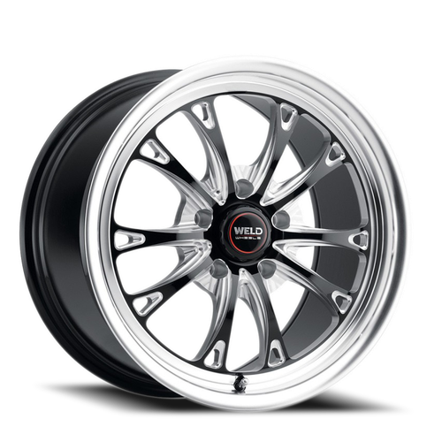DOORBUSTER PRICING! - Weld Street Performance Belmont Drag Wheel 17x10 5x112 Gloss Black Milled w/ Diamond Lip 40mm | S15770045P40