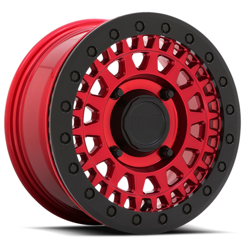 Black Rhino Powersports Parker Beadlock Atv Utv Wheel 15x7 4x156 Candy Red With Black Bead Ring 36mm | 1570PKB364156R32