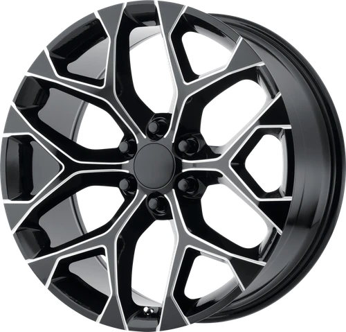 Oe Creations® 176 Wheels Rims 22x9 6x5.5 (6x139.7) Gloss Black Milled 24 | 176BM-2298324