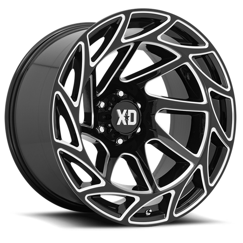 Xd Xd860 Onslaught Wheel 22x12 6x139.7 Gloss Black Milled -44mm - MINIMUM PURCHASE OF 4 WHEELS | XD86022268344N