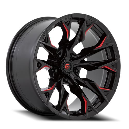 Fuel D823 Flame Wheel 20x12 5x127 Gloss Black Milled With Candy Red Tint -44mm - FREE T-SHIRT INCLUDED! | D82320207547