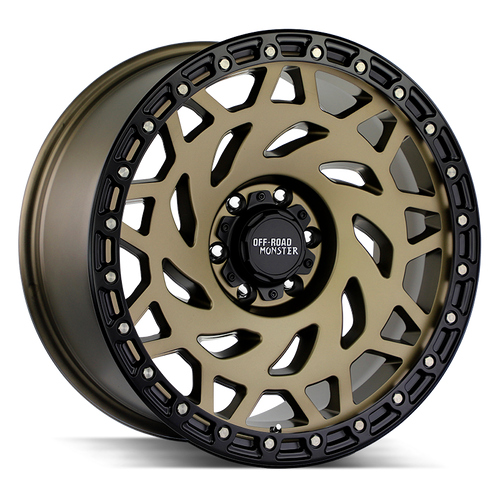 Off Road Monster M50 M50 Wheels Rims 20x9.5 Blank Custom Drilled Bronze W/ Black Ring -12mm | M500000N12BZBR