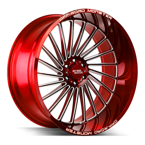 Off-Road Monster® M27 Custom Drilled Wheel Blanks Rims 26x12 Candy Red Milled -44  | M27612000N44RML