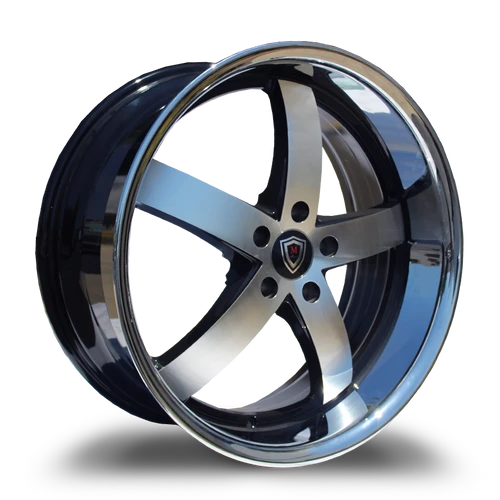 Marquee® M5330 Wheels Rims 20x10.5 5x115 Black Machined Stainless Lip 20 | 5330B20105511520BP