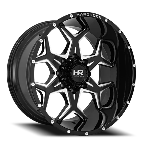 Hardrock Offroad Reckless Xposed Wheel 20x10 6x135 Gloss Black Milled -19mm | H507-201036119BM
