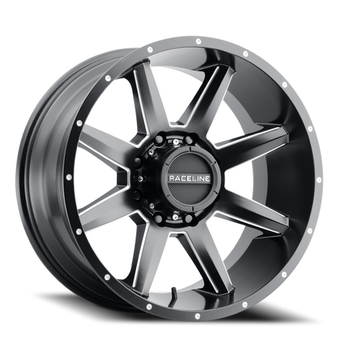 DOORBUSTER PRICING! - Raceline 954M Krank Wheel 20x9 8x165.1 Satin Black Milled 0mm - FREE T-SHIRT INCLUDED! | 954M-29080-00