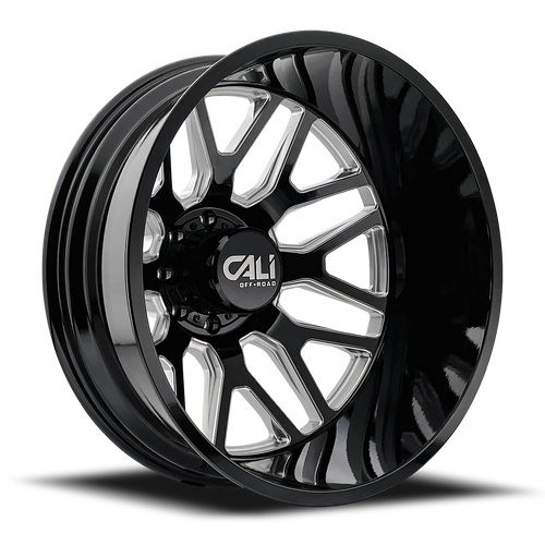 DOORBUSTER PRICING! - Cali Off-Road Invader Dually Wheel 22x8.25 8x165.1 Gloss Black Milled -192mm | 9115D-22881BMR192