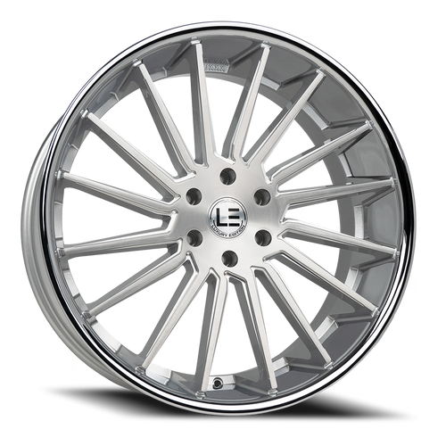 Lux Le 9 Wheel 22x9 5x127 Brushed Face Milled w/ Stainless Steel Lip 15mm | LUXLE9SSL2295127+15D-R1