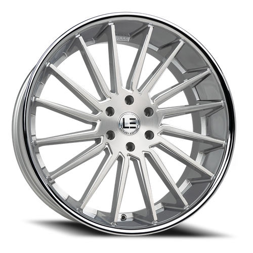 Lux Le 9 Wheel 26x10 6x135 Brushed Face Milled w/ Stainless Steel Lip 35mm - MINIMUM PURCHASE OF 4 WHEELS | LUXLE9SSL26106135+35E-R1