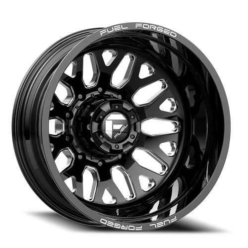 Fuel De19 Ff19D Dually Wheel 24x8.25 8x165.1 Gloss Black Milled -240mm - MINIMUM PURCHASE OF 4 WHEELS | DE1924828D35