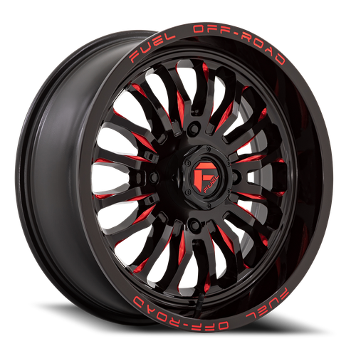 Fuel D822 Arc Atv Utv Wheel 20x7 4x137 Gloss Black Milled With Red Tint 13mm - FREE T-SHIRT INCLUDED! | D8222070A644