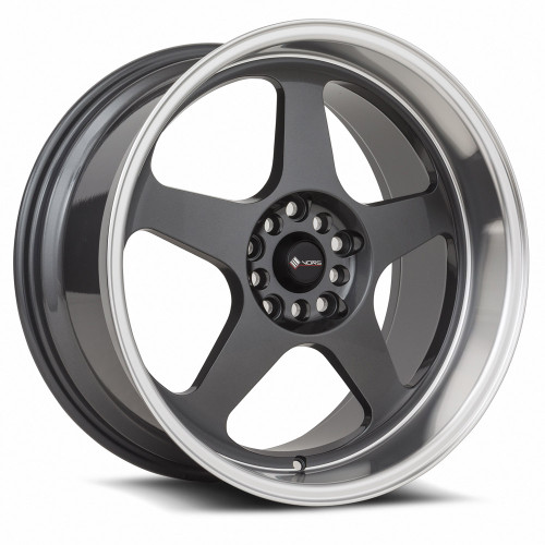 Vors Sp1 Wheels Rims 18x9 5x105 Hyper Black W/ Machined Lip 35mm | SP01189010H35HB-505