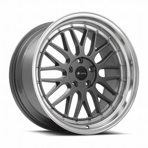 Vors Vr8 Wheels Rims 19x9.5 5x115 Hyper Black W/ Machined Lip & Chrome Rivets 35mm | VR08199551435HB-515