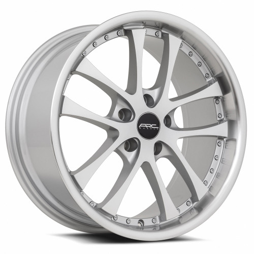Arc Ar5 Wheels Rims 18x8.5 5x108 Silver Machined W/ Machined Lip & Chrome Rivets 35mm | AR05188551435SF-508
