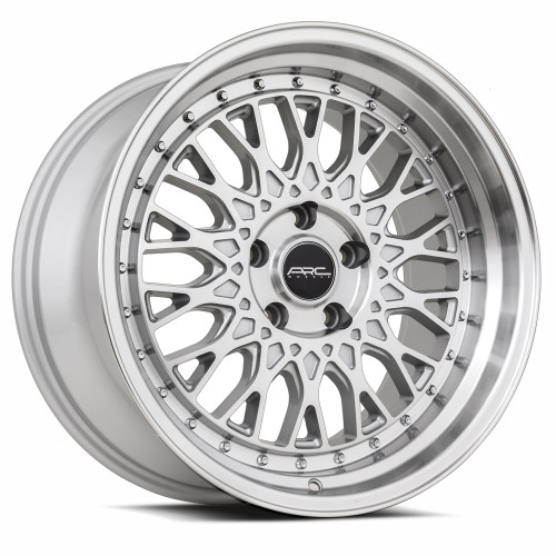 Arc Ar1 Wheels Rims 18x9.5 5x112 Silver Machined W/ Machined Lip & Chrome Rivets 35mm | AR01189551435SF-512