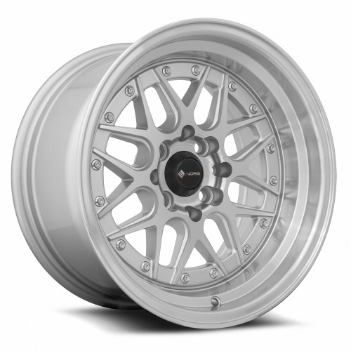 Vors Vr7 Wheels Rims 15x8 4x108 Silver Machined W/ Machined Lip & Chrome Rivets 0mm | VR0715808H0S-408