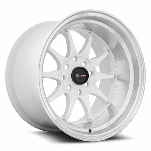 Vors Tr3 Wheels Rims 15x9 4x108 White W/ Machined Lip 0mm | TR0315908H0W-408