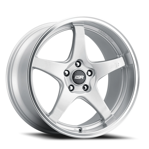 DOORBUSTER PRICING! - Esr Apx5 Wheel 18x9.5 5x120 Hyper Silver w/ Machined Lip 35mm - FREE T-SHIRT INCLUDED! | 89552035 APX5HS-ML
