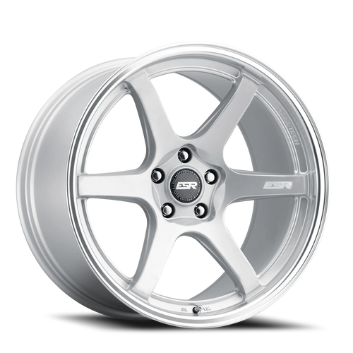 DOORBUSTER PRICING! - Esr Apx6 Wheel 18x9.5 5x114.3 Hyper Silver w/ Machined Lip 22mm - FREE T-SHIRT INCLUDED! | 89551422 APX6HS-ML