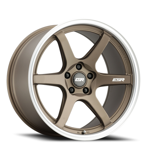 DOORBUSTER PRICING! - Esr Apx6 Wheel 19x11 5x114.3 Matte Bronze w/ Machined Lip 22mm - FREE T-SHIRT INCLUDED! | 91151422 APX6MBRNZ-ML