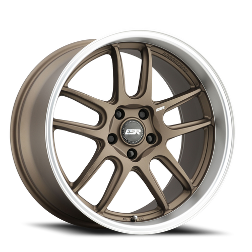 DOORBUSTER PRICING! - Esr Apx8 Wheel 18x8.5 5x100 Matte Bronze w/ Machined Lip 30mm - FREE T-SHIRT INCLUDED! | 88550030 APX8MBRNZ-ML