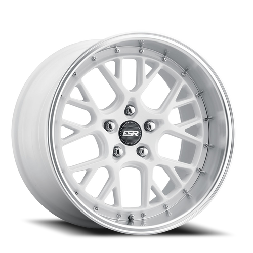 DOORBUSTER PRICING! - Esr Cs11 Wheel 19x8.5 5x114.3 Gloss White w/ Machined Lip 30mm - FREE T-SHIRT INCLUDED! | 98551430 CS11WHT-ML