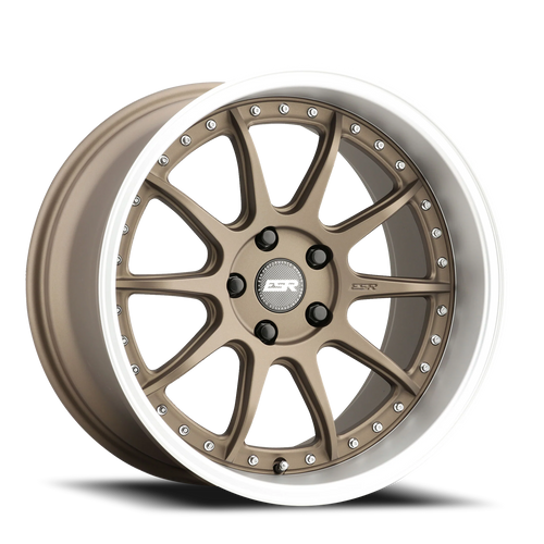 DOORBUSTER PRICING! - Esr Cs12 Wheel 18x10.5 5x108 Matte Bronze w/ Machined Lip 22mm - FREE T-SHIRT INCLUDED! | 80551422 CS12MBRNZ-ML 5x108