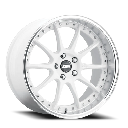 DOORBUSTER PRICING! - Esr Cs12 Wheel 18x9.5 5x108 Gloss White w/ Machined Lip 35mm - FREE T-SHIRT INCLUDED! | 89551435 CS12WHT-ML 5X108