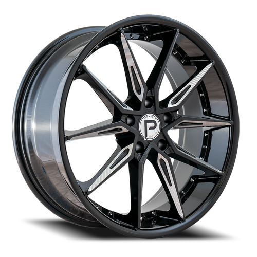 Pinnacle Enzo P218 Wheel 20x8.5 5x114.3 Gloss Black Milled 35mm | P21820855545-35GBML
