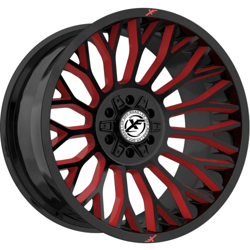 Xf Off-RoadÂ® Xf-237 Custom Drilled Wheel Blanks Rims 24x14 Gloss Black Red Milled -76 | XF-23724148XBLANK-76GBRW