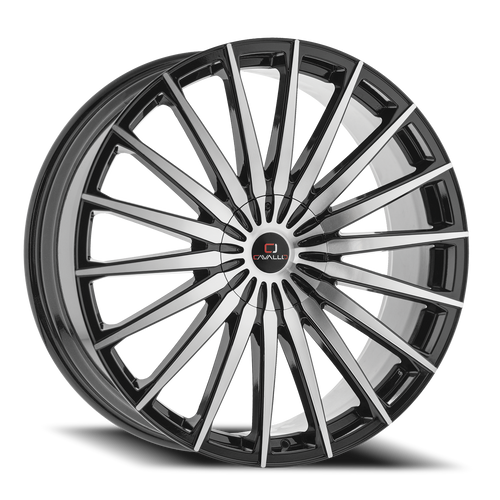 DOORBUSTER PRICING! - Cavallo Clv-34 Wheel 20x8.5 5x114.3 & 5x120 Gloss Black & Machined 35mm | CLV-34208551143120+35BM