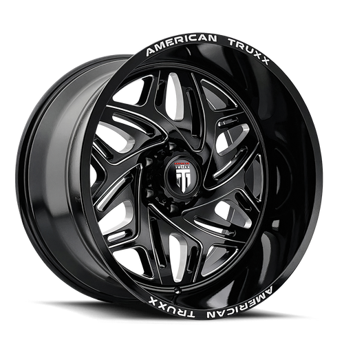 DOORBUSTER PRICING! - American Truxx At1914 Euphoria Wheel 20x10 6x135 Gloss Black Milled -19mm | AT1914-2136BM