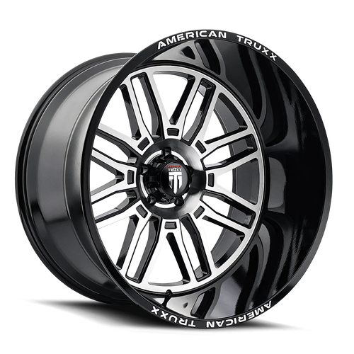 American Truxx At1915 Restless Wheels Rims 24x14 6x139.7 Gloss Black Milled -76mm | AT1915-24483M