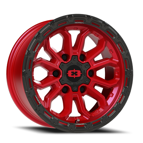 Vision Korupt 405 Wheel 17x9 6x139.7 Gloss Red With Gloss Black Lip 12mm | 405-7983GRGBL12