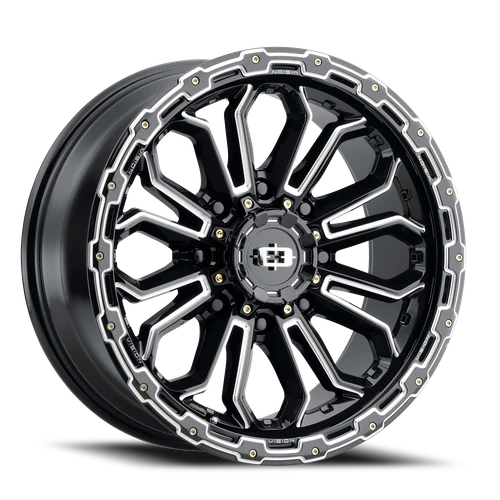 Vision Korupt 405 Wheel 17x9 8x165.1 Gloss Black Milled Spoke 12mm | 405-7981GBMS12