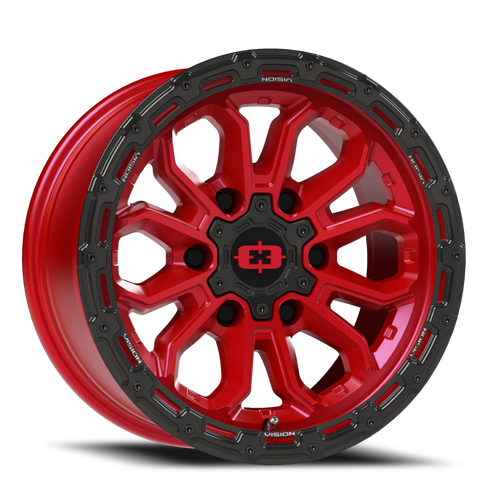 Vision Korupt 405 Wheel 18x9 6x139.7 Gloss Red With Gloss Black Lip -12mm | 405-8983GRGBL-12