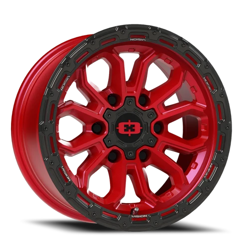 Vision Korupt 405 Wheel 18x9 6x139.7 Gloss Red With Gloss Black Lip 12mm | 405-8983GRGBL12