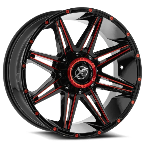 Xf Off-Road® Xf-220 Wheels Rims 20x9 5x127 (5x5) 5x5.5 (5x139.7) Gloss Black Red Milled 0 | XF-220209051271397+0GBMLR