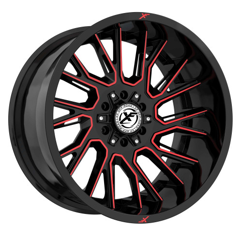 Xf Off-Road® Xf-230 Wheels Rims 20x9 5x127 (5x5) 5x5.5 (5x139.7) Gloss Black Machined Red Milled 0 | XF-230209051271397+0GBMRED